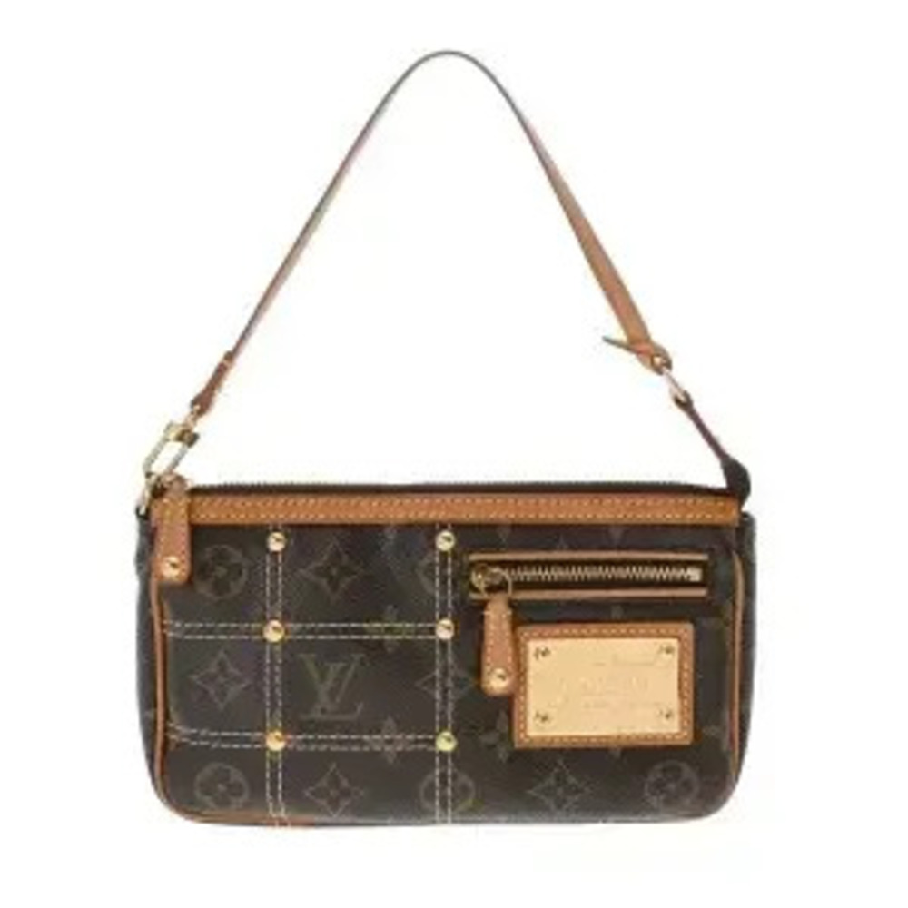 Louis Vuitton Monogram Rivet Pochette Accessoires Canvas Accessory Pouch Brown